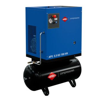 Screw compressor APS 5.5 GO 100 Combi IVR 5.5 LE / 4 kW 10 bar 264-468 l/perc 100 l
