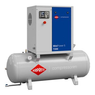 MiniPower 5 T200 csavaros kompresszor | 5.5 LE / 4.0 kW | 485 L/perc | 200 L