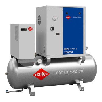 MiniPower 4 TDG270 csavarkompresszor | 4.0 LE / 3.0 kW | 385 L/perc | 270 L horganyzott