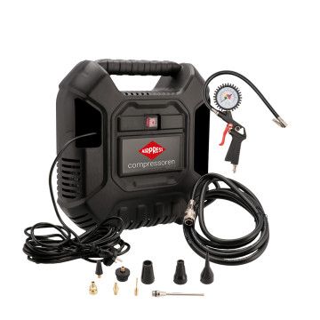 Kisméretű olajmentes hordozható kompresszor HLO 180 8 bar 1.5 HP/ 1.1 kW 150 l/min + kiegészítő készlet