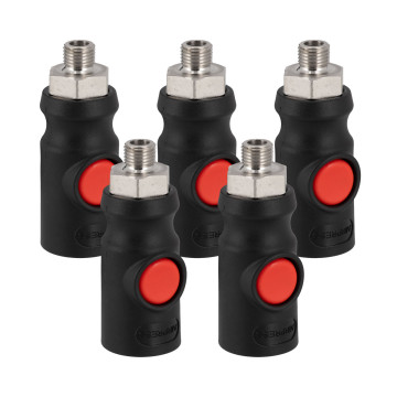 Biztonsági gyorscsatlakozó 1/4” külsőmenetes 5 db.